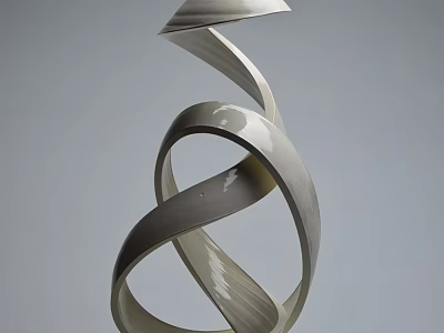Modern Elegant Spiral Curved Decorative Ornament Sculpture Combination for Home Decor 3d model