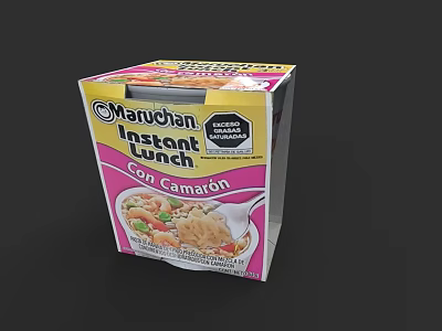 Manchan Instant Lunch with Shrimp Flavor Delicious Quick Convenient Meal 3d model