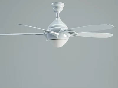 Elegant White Ceiling Fan Light With Modern Blades And Sleek Design For Indoor Home Use 3d model