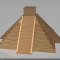 Detailed Ancient Pyramid Architectural Structure With Stepped Sides And Top Platform 3d model