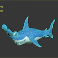Modern shark great white shark whale shark hammerhead shark 3d model