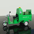 Green Electric Tricycle For Kitchen Waste Collection With Storage Bins