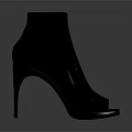 Stylish Gray Open Toe High Heels With Perforated Design And Stiletto Heel