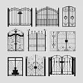 Decorative Wrought Iron Entrance Gates With Various Ornate Designs And Intricate Details