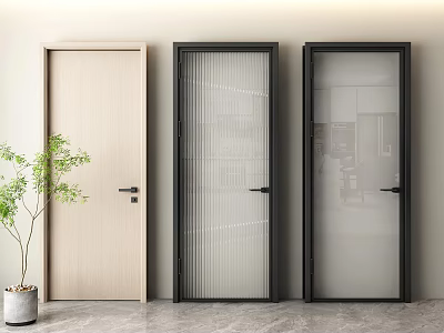 Modern Glass Single Door Swing Door Toilet Door Kitchen Door Bedroom Door Changhong Glass Door 3d model
