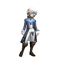 Game and Movie Character With White Hair Goggles Blue Coat White Pants And Brown Boots