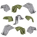 Gray And Green Storage Lockers With Various Folding And Hanging Designs
