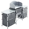 Portable Folding Outdoor Table Set With Storage Shelves 3d model