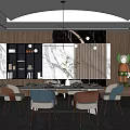 Modern Dining Table and Chair Combination 3d model