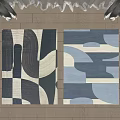 Modern square carpet abstract fabric carpet 3d model