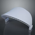 Modern White Arched Membrane Structure With Metal Support Frame And Base 3d model