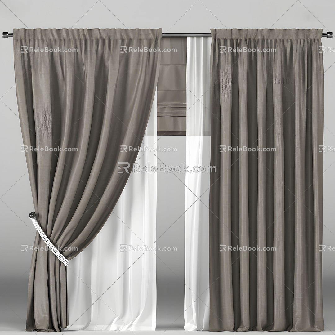 Curtain Curtain Curtain Cloth Curtain Fabric Home Living Room Curtain Bedroom Curtain model