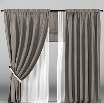 Curtain Cloth Curtain Fabric Home Living Room Curtain Bedroom Curtain 3d model
