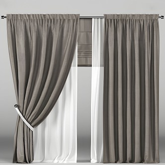 Curtain Cloth Curtain Fabric Home Living Room Curtain Bedroom Curtain 3d model