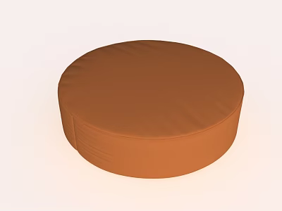 Soft Comfortable Brown Round Padded Stool for Home Daily Living Use 3d model