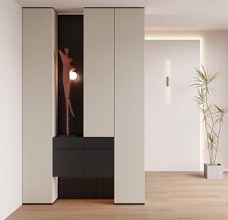 Modern Entrance Shoe Cabinet 3d model