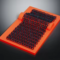 Black And Red Rubber Rings Hardware Tools Organized On Orange Tray 3d model