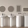 Modern Washstand Column Basin Wash Basin Vertical Basin 3d model