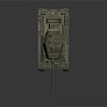 Realistic Military Tank 3D Model With Green Camouflage Turret Tracks And Cannon Barrel