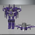 Purple Robot Action Figure And Airplane Model With Mechanical Design Details