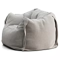 Gray Fabric Bean Bag Sofa Stool With Comfortable Modern Design For Living Room