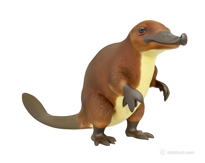 Decorative Ornament Set Featuring Realistic Platypus Figurine for Home Display and Collectible Decoration 3d model 