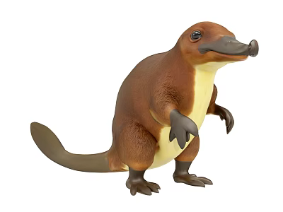Decorative Ornament Set Featuring Realistic Platypus Figurine for Home Display and Collectible Decoration 3d model