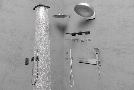 Modern shower hardware 3d model