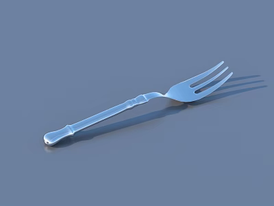 Elegant Stainless Steel Cutlery Set Featuring Shiny Silver Fork With Classic Design 3d model