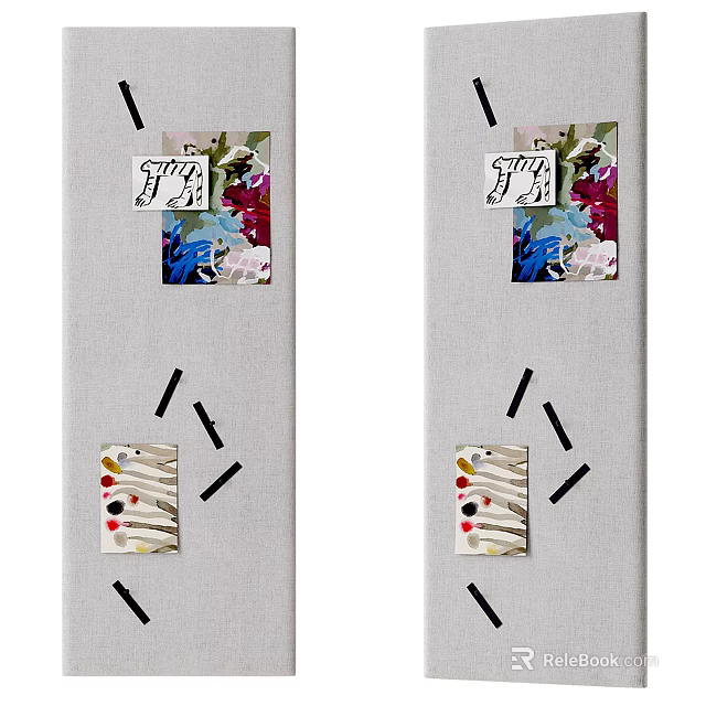 Creative Photo Wall Decor With Colorful Floral Photos Handwritten Notes And Stickers 3d model 