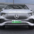 White Mercedes Electric SUV With Modern Design And Green License Plate