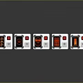 Electronic Control Panels With Red Displays Silver Casing And Buttons On Dark Background