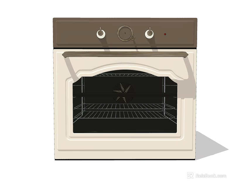 Kitchen Appliance Built In Oven Featuring Glass Door Control Panel And Interior Racks 3d model 