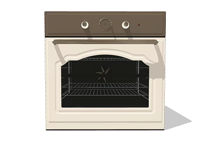 Kitchen Appliance Built In Oven Featuring Glass Door Control Panel And Interior Racks 3d model