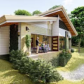 Modern Rural Self Built House With Terrace Large Windows And Green Trees