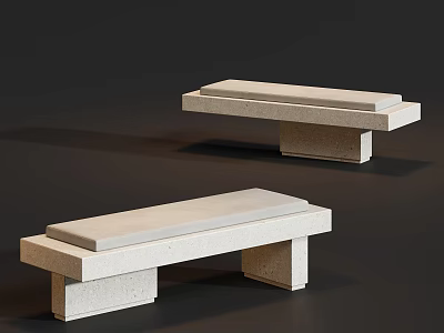 Modern Minimalist Stacked Design Concrete Stool For Outdoor Courtyard And Public Rest Areas 3d model