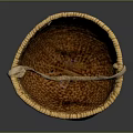Handwoven Striped Storage Basket For Daily Household Use With Natural Material And Crafted Design