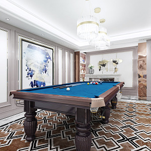 Jianou Billiards Room Neoclassical Billiards Recreation Room Billiards Table 3d model