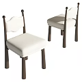Contemporary Dining Chairs With White Upholstered Seats And Solid Wooden Legs