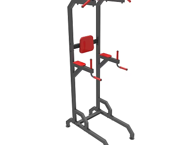 Multi functional Home Gym Fitness Equipment With Black Frame And Red Pads 3d model