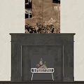 Middle ancient style fireplace 3d model