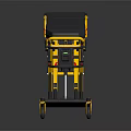 Medical Stretcher With Yellow Black Frame Adjustable Wheels And Ergonomic Structure