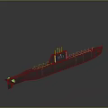 Military Weapon Submarine Gray Hull SS-2 Marking Mast And Antenna Structures