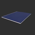 Blue Spiral Bound Notebook Isolated on Black Background with Simple Design 3d model