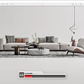 Modern sofa coffee table combination 3d model