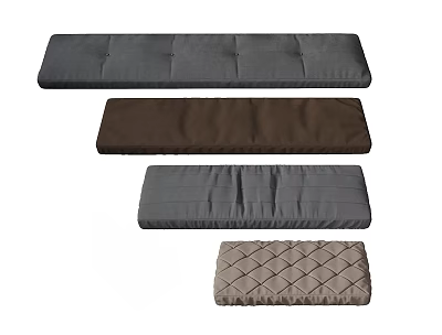 Assorted Colored Cushion Pads with Stitched Quilted and Diamond Patterns for Seating 3d model