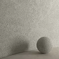Modern Textured Concrete Sphere Decorative Element Against Speckled Gray Wall