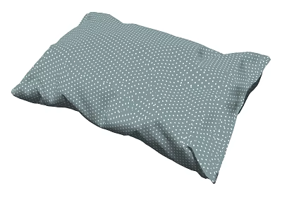 Soft Teal Square Cushion With White Polka Dots Fabric Texture 3d model