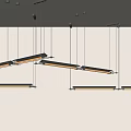 Modern Linear Pendant Light with Sleek Metal Frame and Warm Glow for Contemporary Dining Room