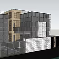 Modern Townhouse Exterior Design Featuring Glass Elements Geometric Structure And Greenery